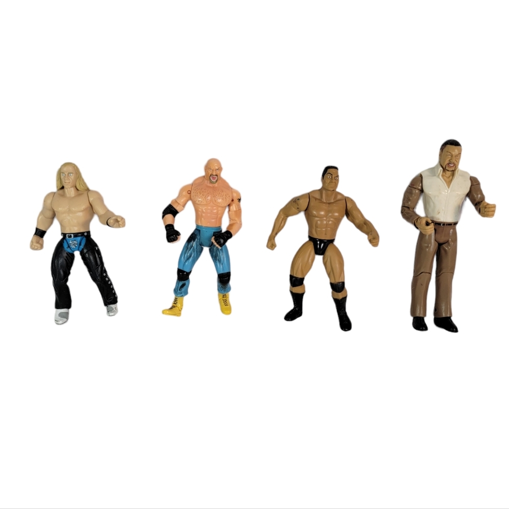 WWE Vintage 90's Y2K Wrestlers Bill Goldberg, Shawn Michaels, The Rock, Batista